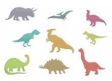 Stickserie - Dino Silhouetten